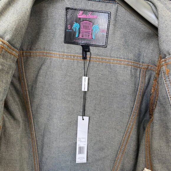 NWT Marc Jacobs Cropped Jean Jacket w/ Patch detailing - XS - Picture 5 of 10